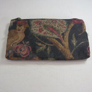 Vintage Animal Jungle Zippered Bag, padded, lined, mini purse, cosmetic Monkey